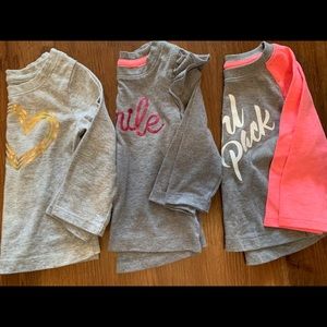 3 Cat and Jack 12 month girls long sleeve shirts